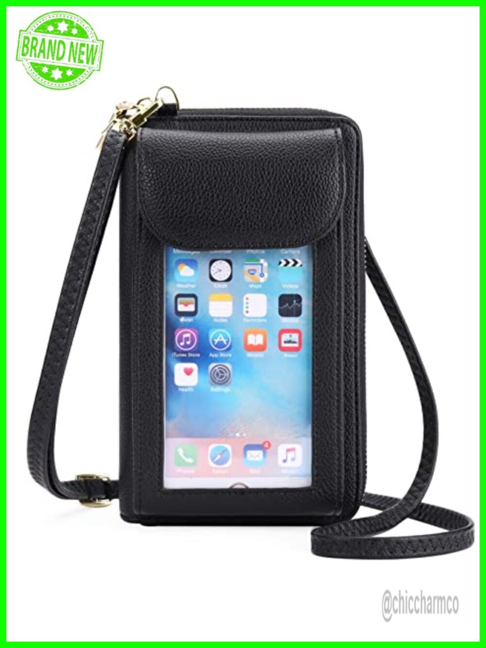 RFID PU Leather Small Crossbody Phone Purse Wallet with Card Slots